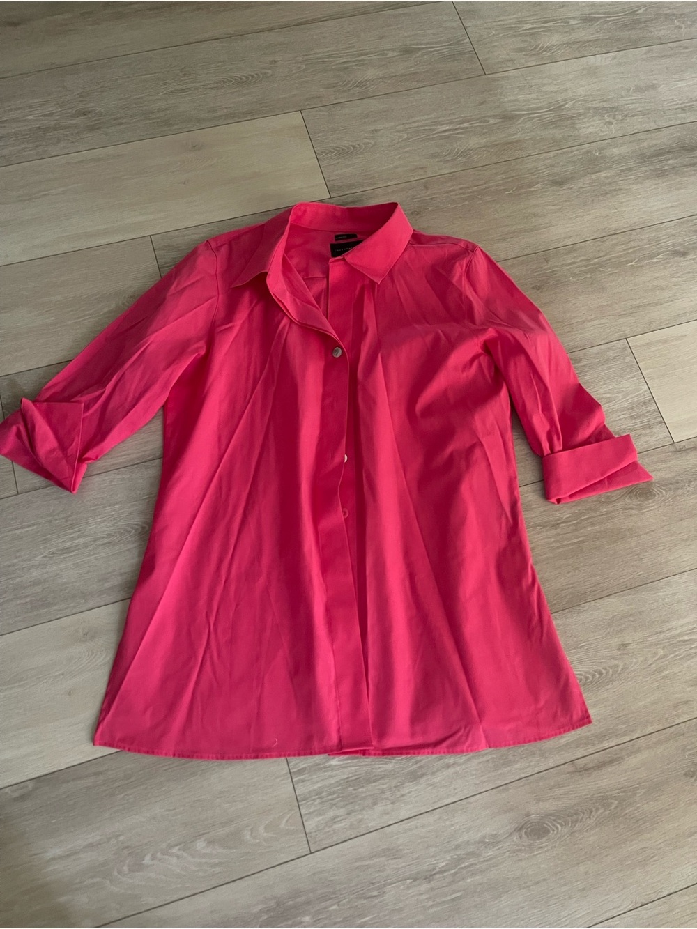 Investments Hot Pink Collared Button Blouse